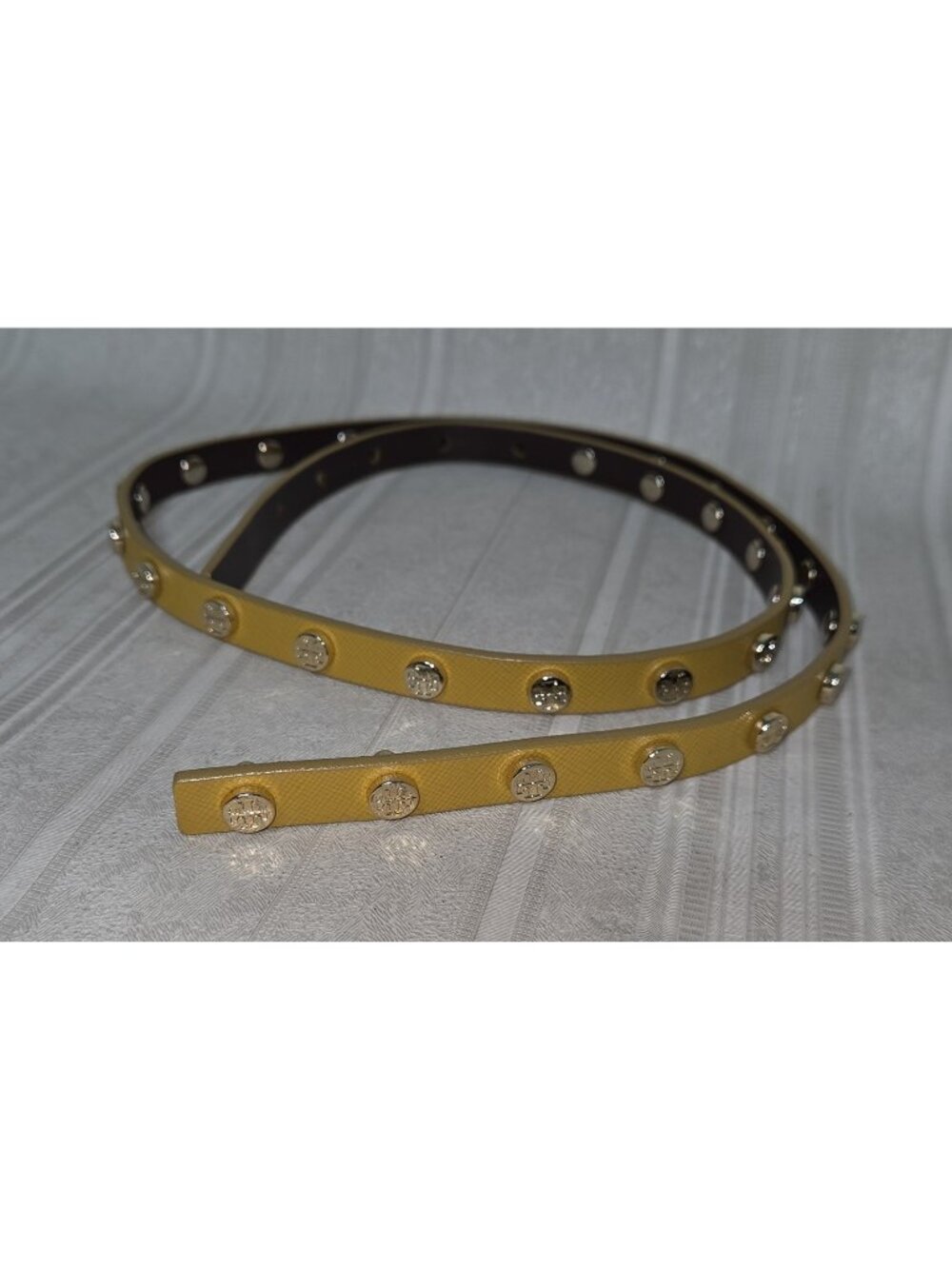 TORY BURCH Logo Studded Belt 1/2" WIDE  Made in USA RARE